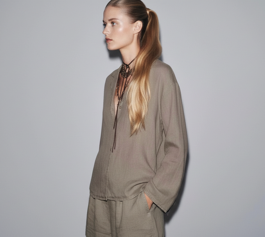 ZARA ZW COLLECTION 100% Linen Shirt