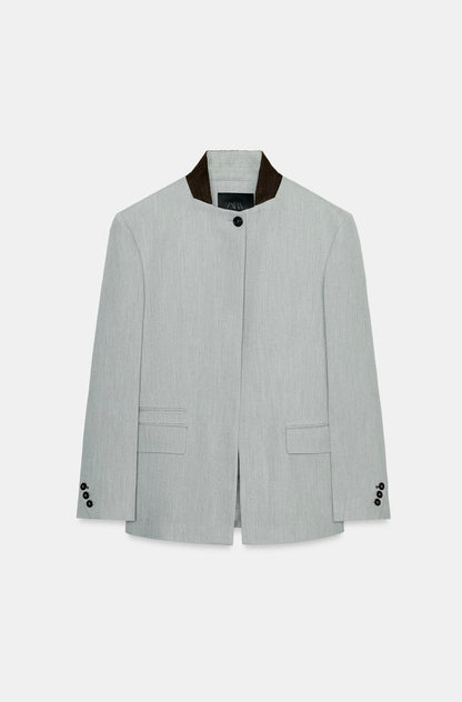 ZARA Contrast Collar Blazer ZW COLLECTION