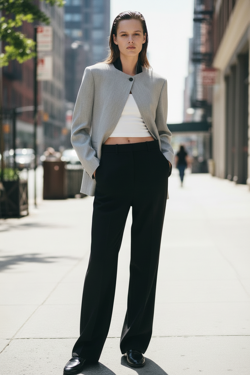ZARA Contrast Collar Blazer ZW COLLECTION