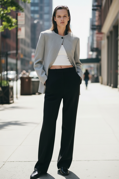 ZARA Contrast Collar Blazer ZW COLLECTION
