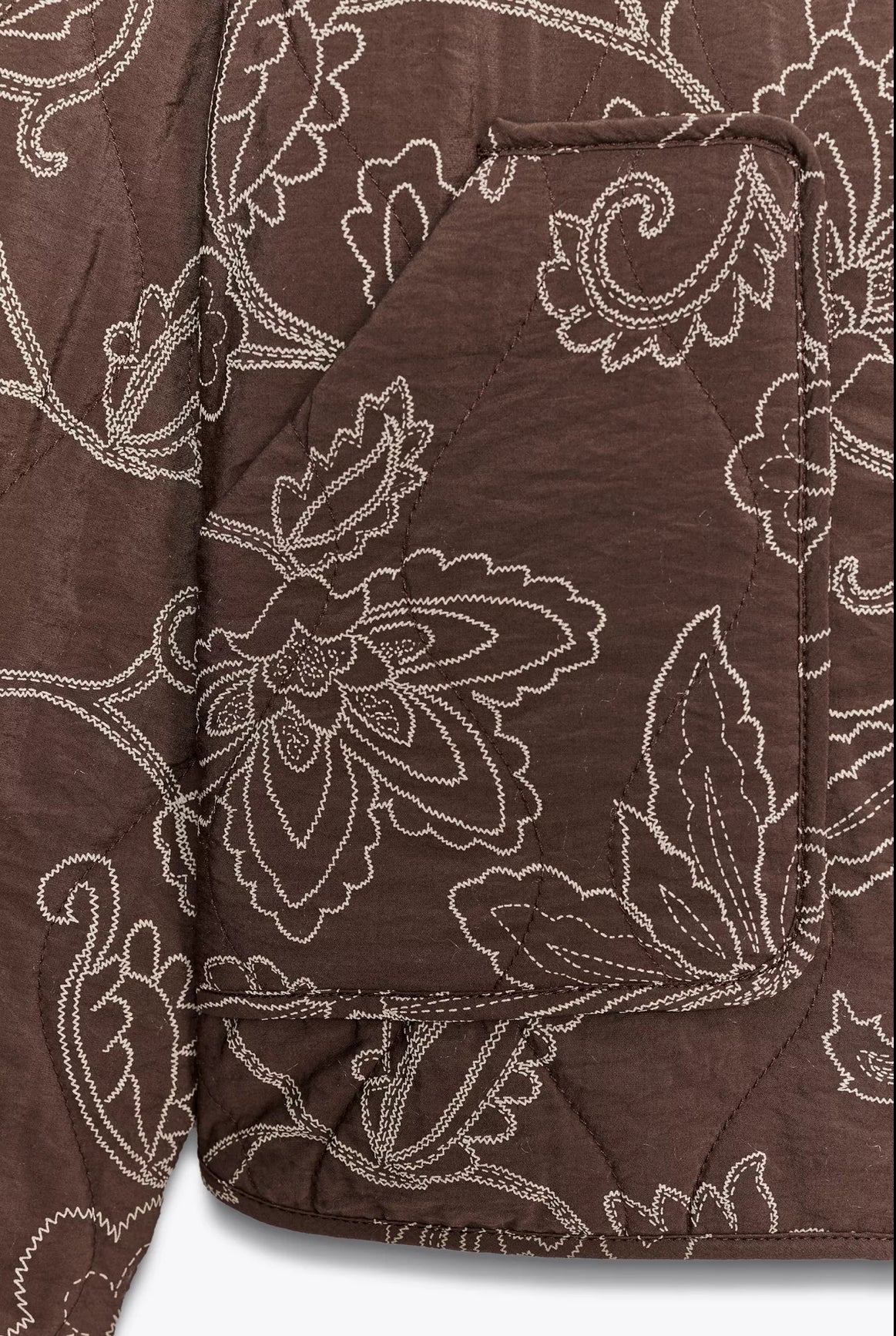 ZARA Rubberized Embroidery Puffer Jacket