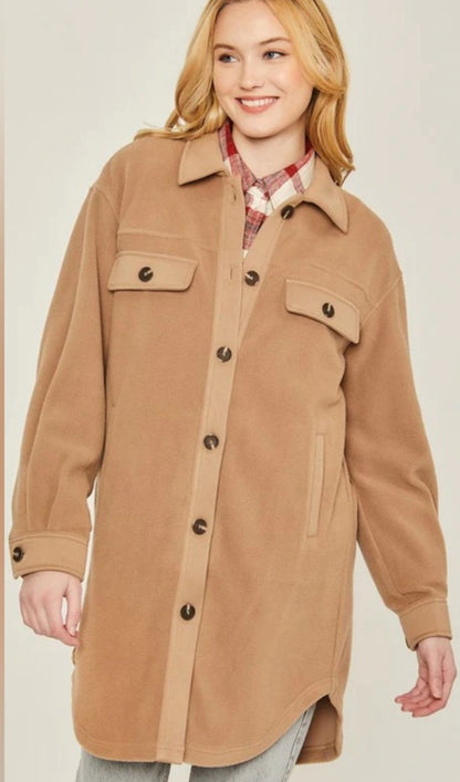 Love Tree Fleece Shacket