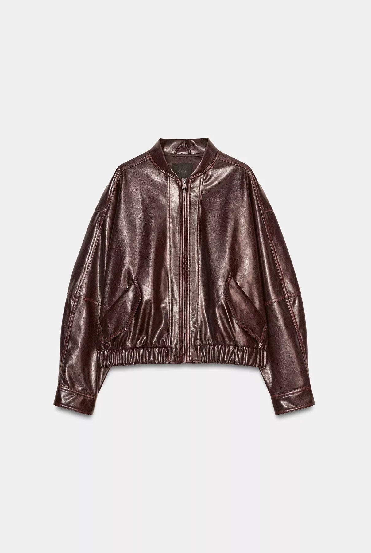 ZARA Faux Leather Bomber Jacket