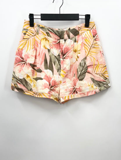 JOIE Linen High Rise Tropical Print Shorts