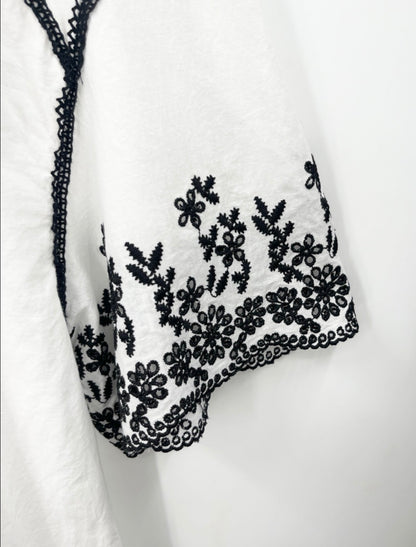 ZARA Embroidered Oversized Blouse