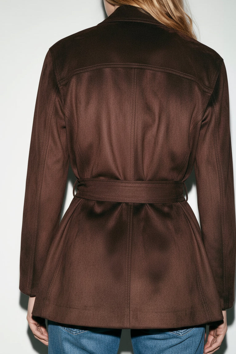 ZARA Faux Suede Belted Jacket