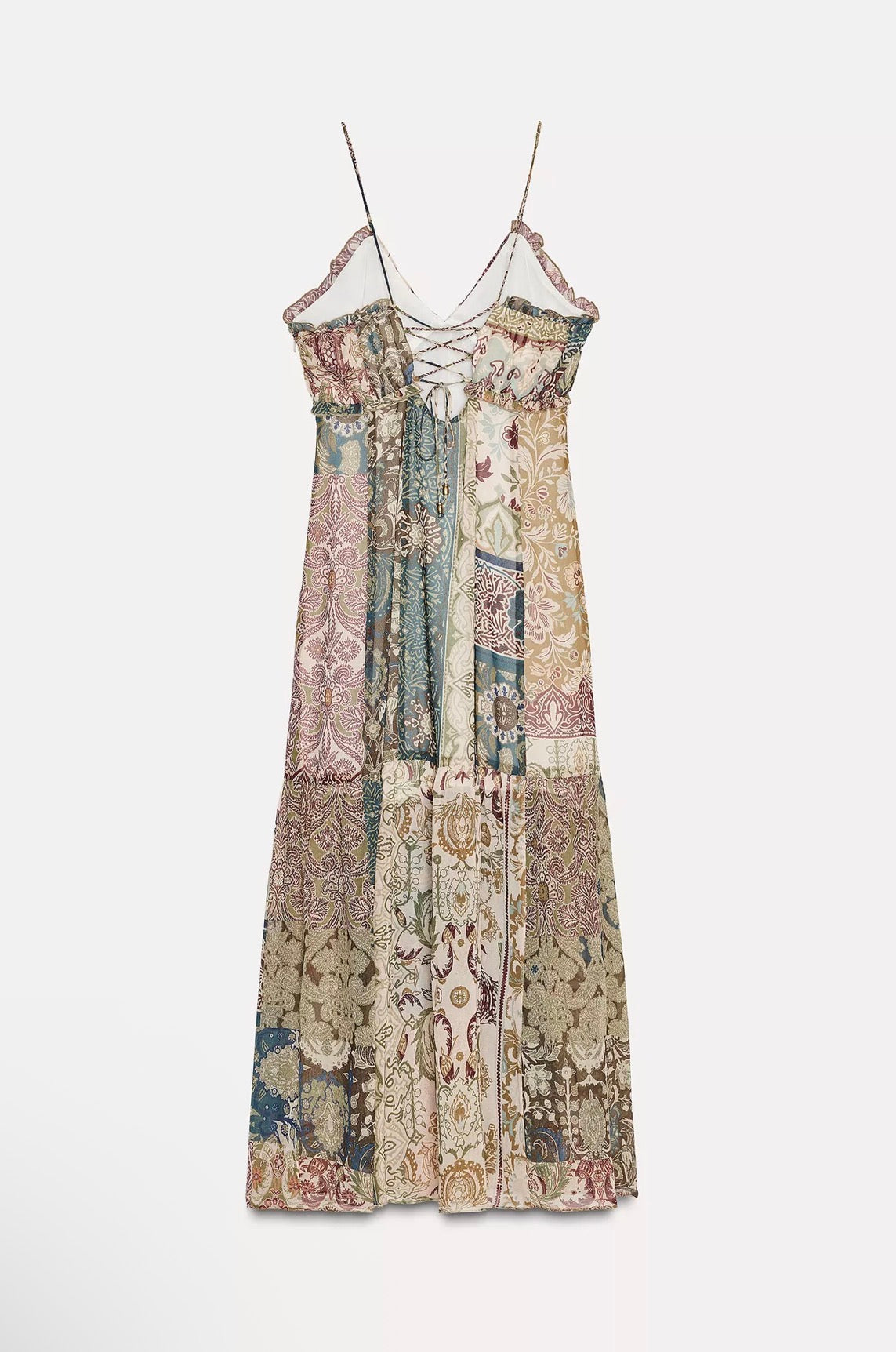 ZARA Patchwork Print Midi Dress