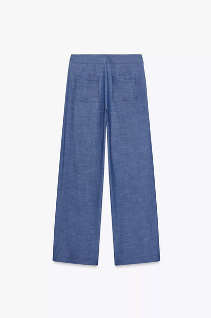 ZARA Floral Wide Leg Pants