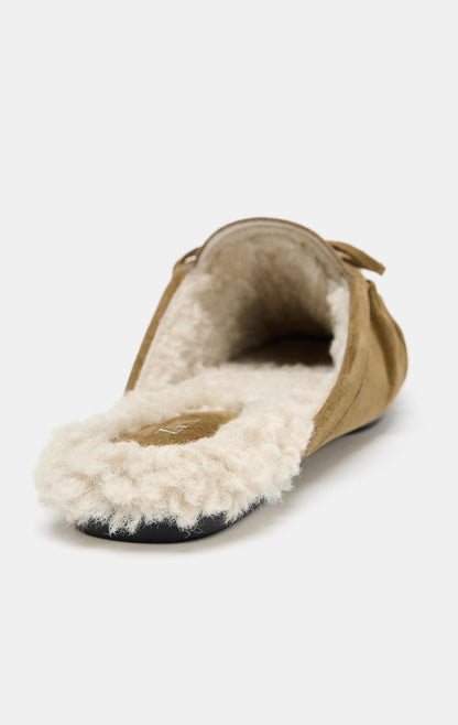 ZARA SPLIT SUEDE OPEN BACK LOAFERS