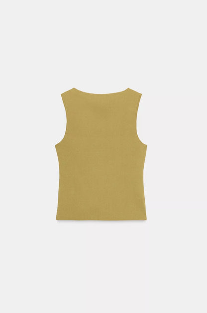 ZARA Metallic Detail Knit Top