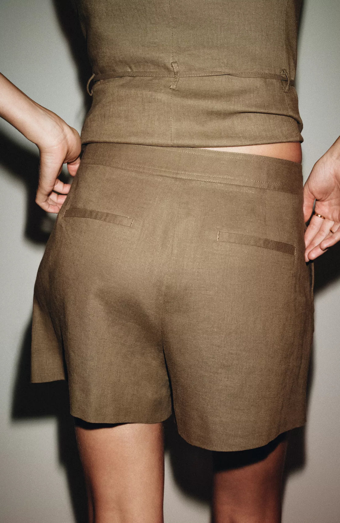 ZARA Linen Pleated Shorts