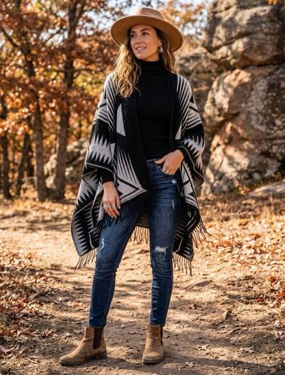 KISMET Aztec Fringe Poncho