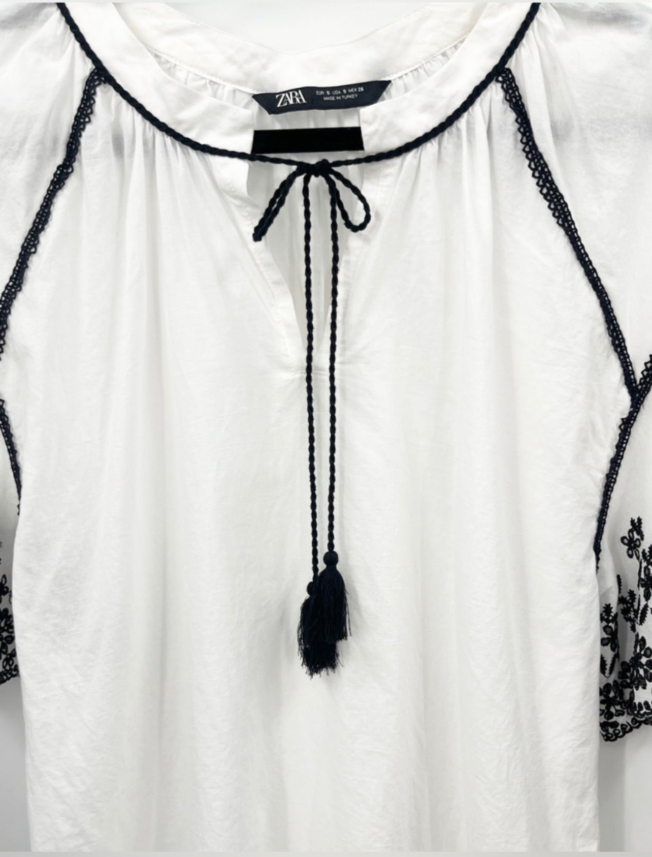 ZARA Embroidered Oversized Blouse