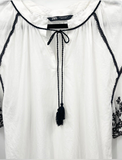 ZARA Embroidered Oversized Blouse