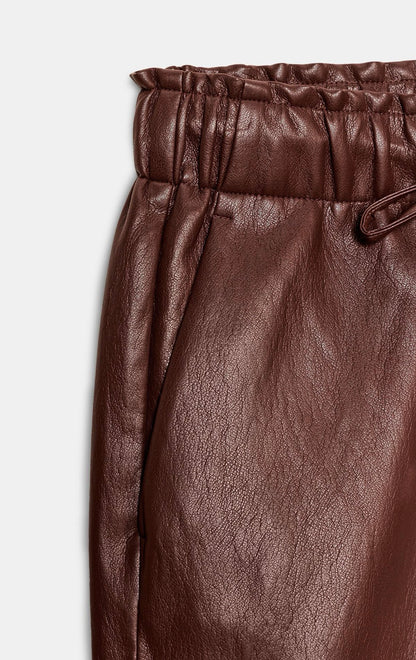 ZARA Faux Leather Elastic Waist Pants
