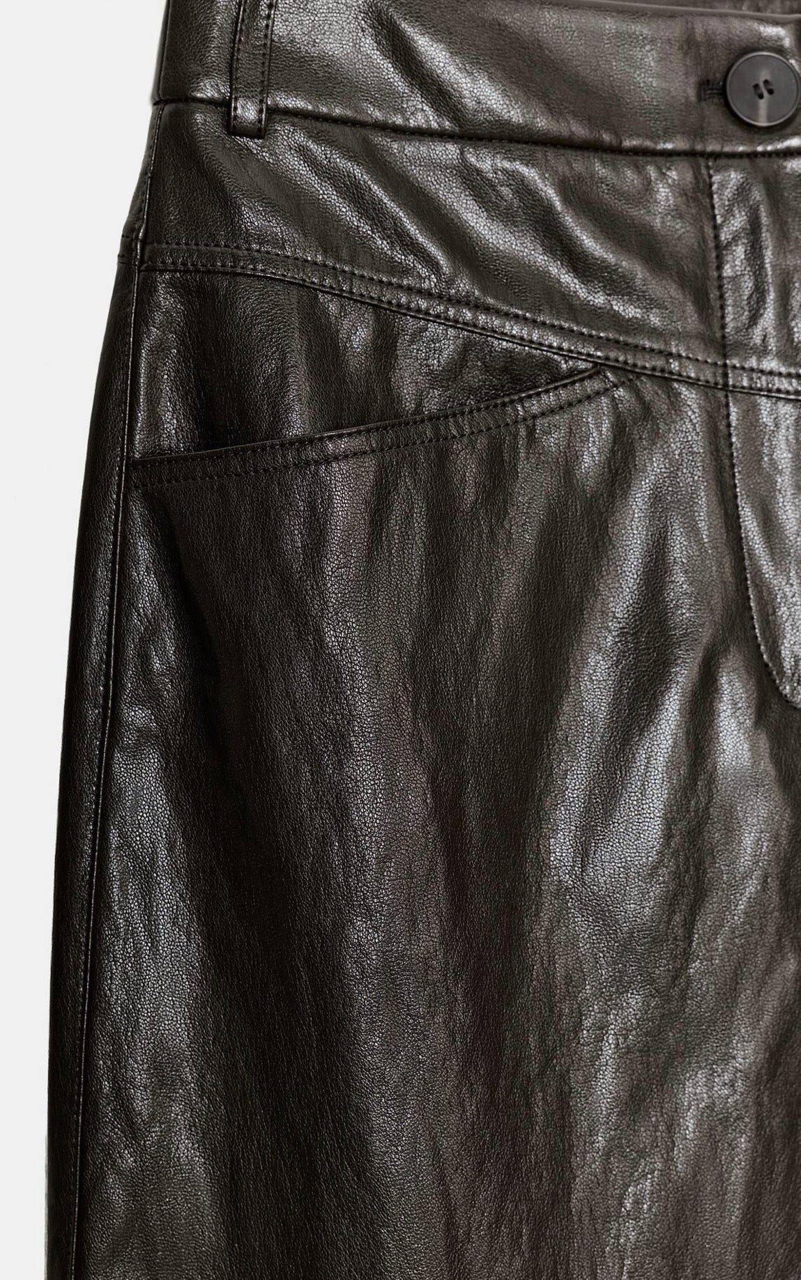 ZARA ZW COLLECTION Faux Leather Pleated Skirt