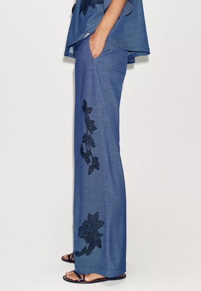 ZARA Floral Wide Leg Pants