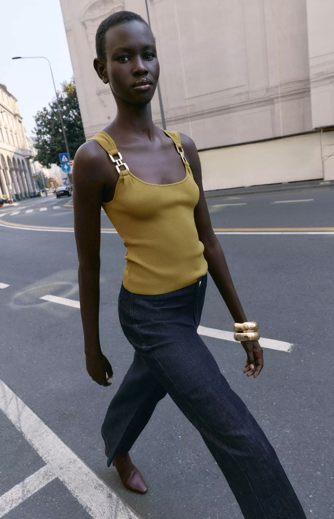 ZARA Metallic Detail Knit Top