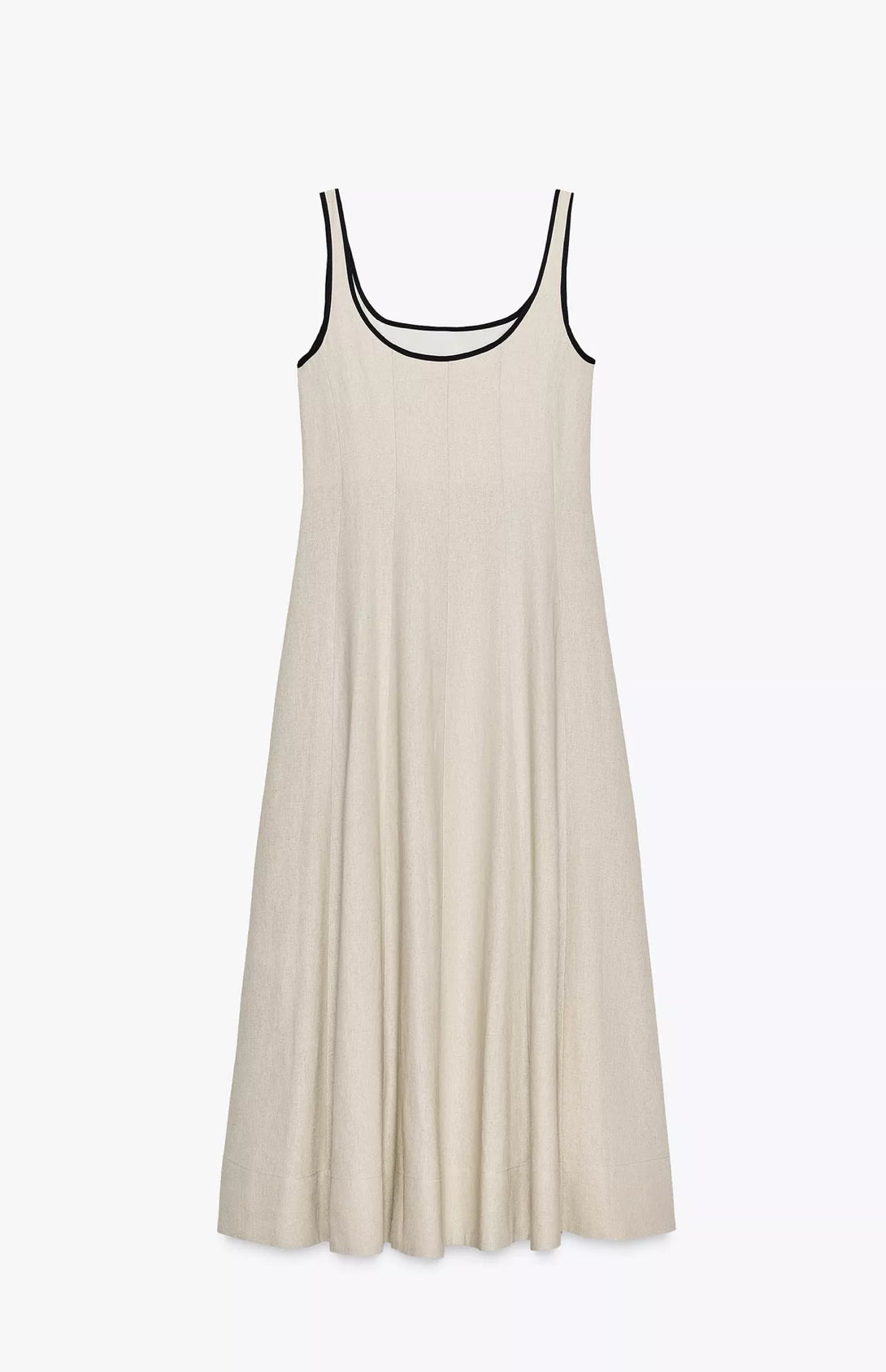 ZARA Contrast Trim Midi Dress