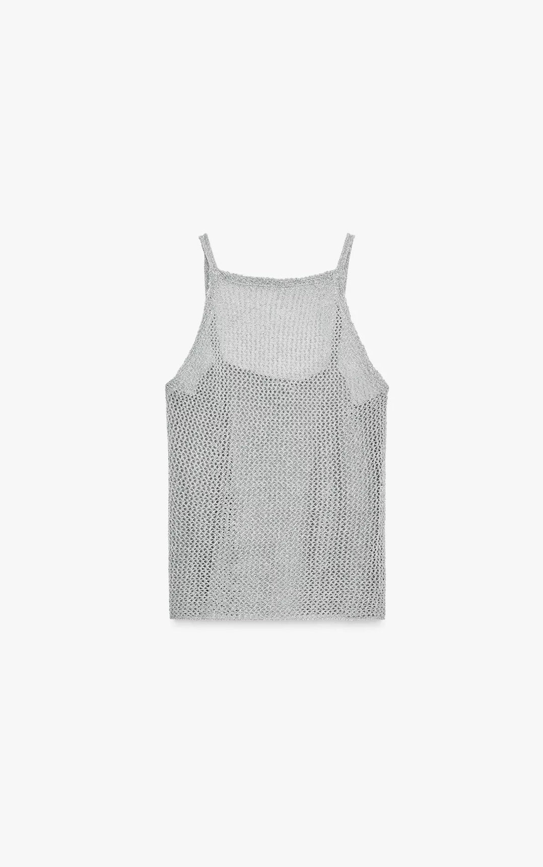 ZARA Metallic Thread Crochet Top
