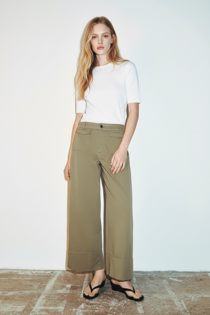 ZARA Z1975 Culotte Denim Wide Leg Pants