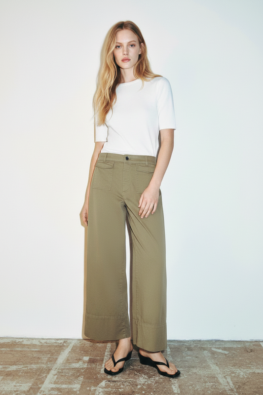 ZARA Z1975 Culotte Denim Wide Leg Pants