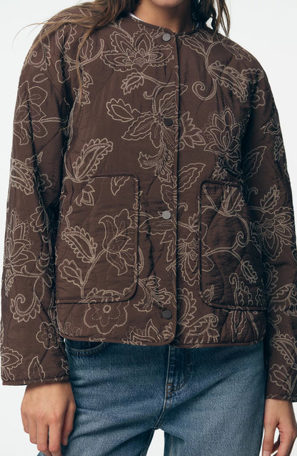 ZARA Rubberized Embroidery Puffer Jacket