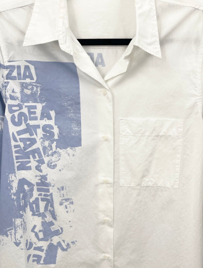 ARITZIA Boyfriend Button Down Graphic Shirt