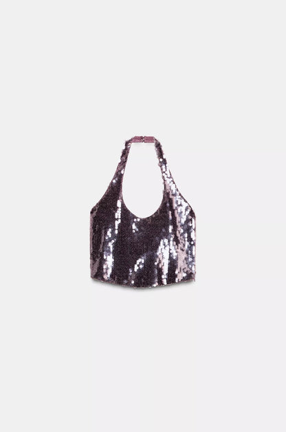 ZARA Sequin Halter Top