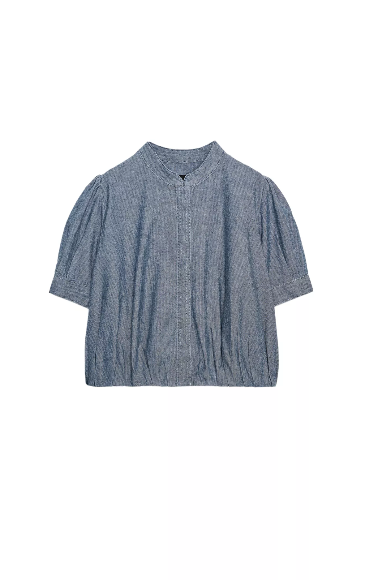 ZARA ZW COLLECTION Pleated Denim Shirt
