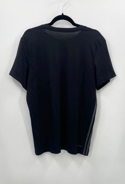 ADIDAS Black Tee with Gray Side Three Stripe