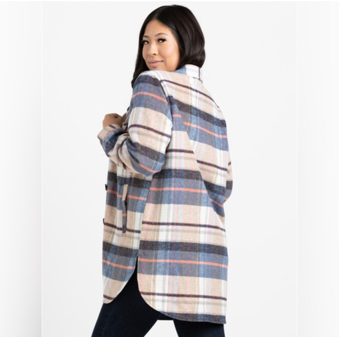 WAREHOUSE ONE Oversized Plaid Shacket
