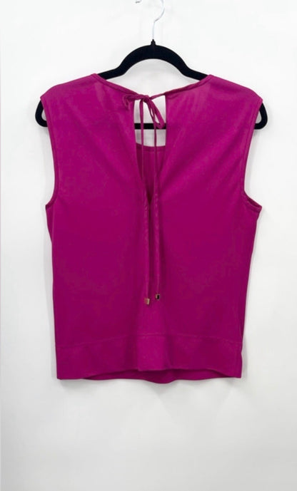 TORY BURCH Fanning Shell Sleeveless Blouse in Magenta