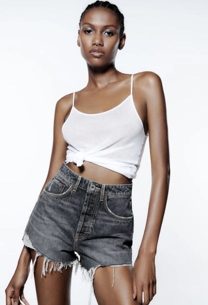 Zara High Rise Denim Shorts