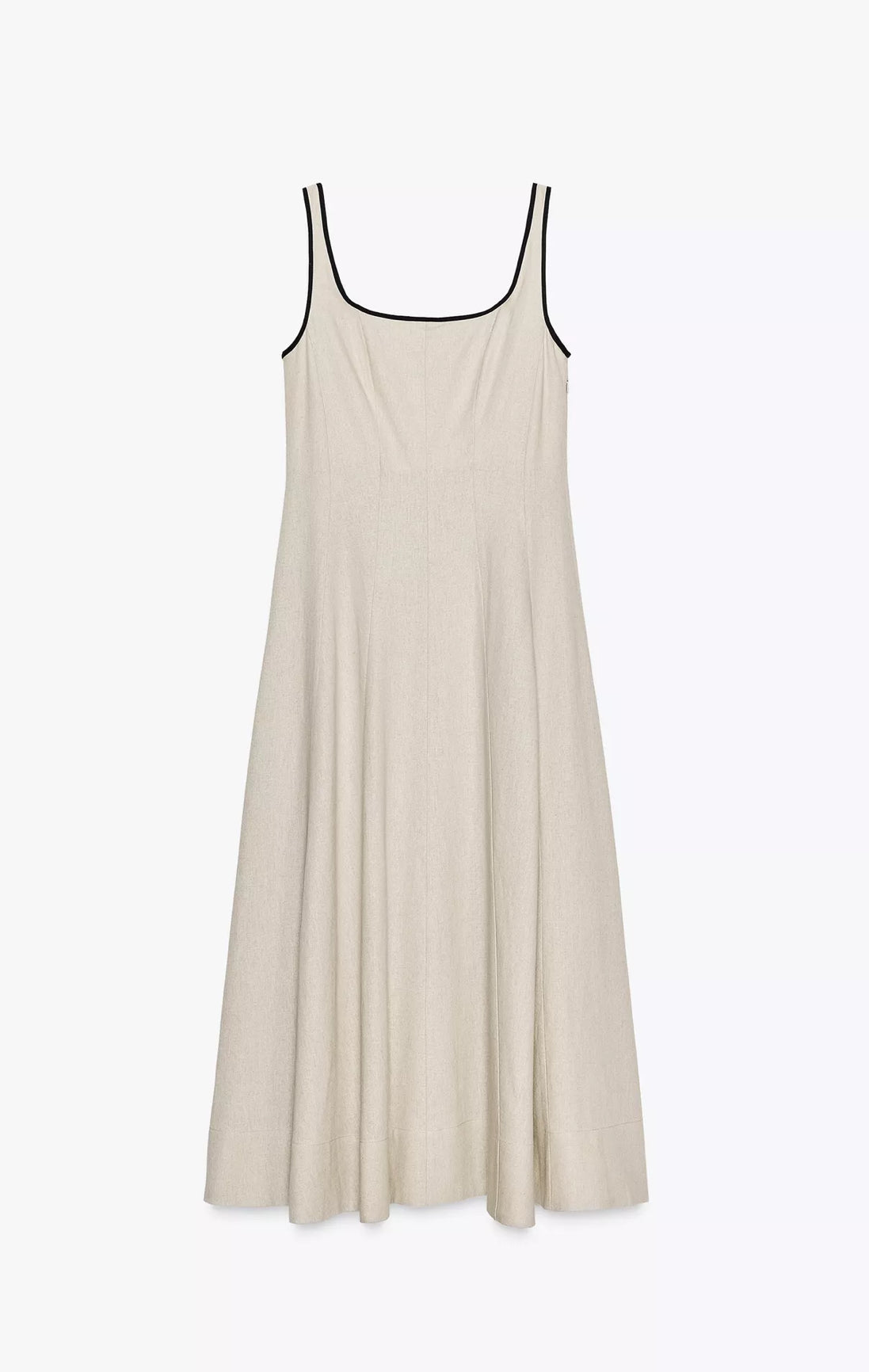 ZARA Contrast Trim Midi Dress
