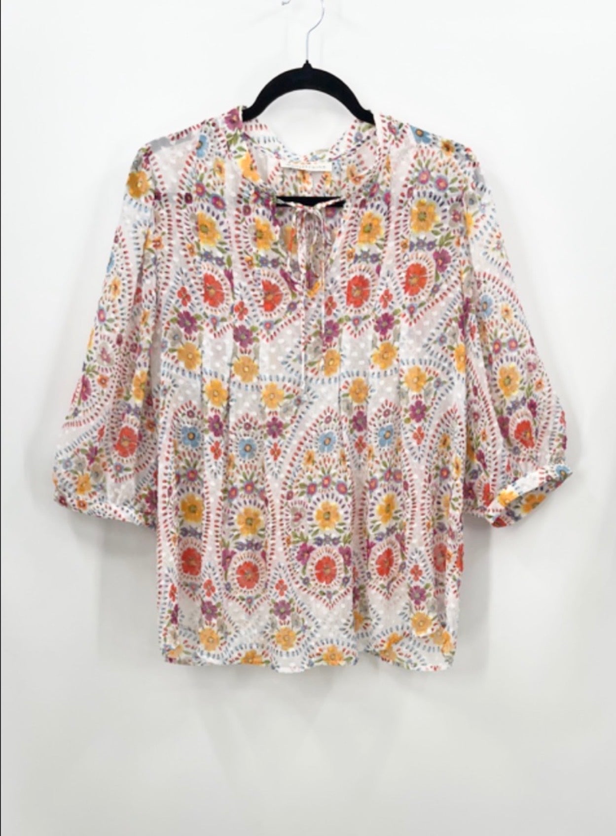 DANIEL RAINN Floral Sheer Blouse