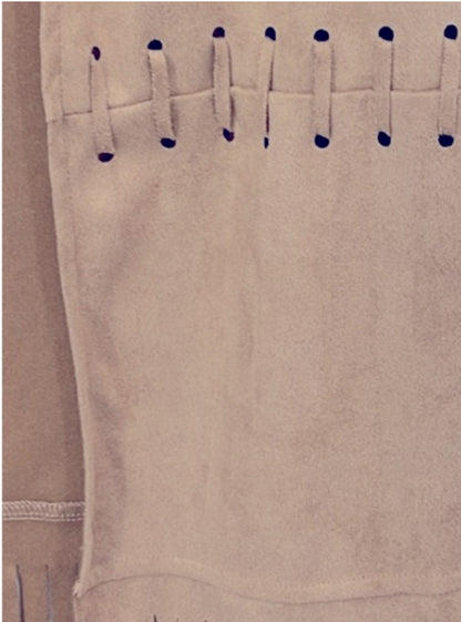 Elegant Moments Faux Suede Fringe Vest