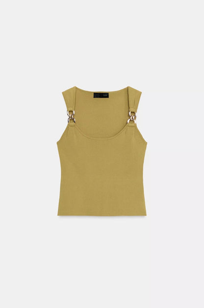 ZARA Metallic Detail Knit Top