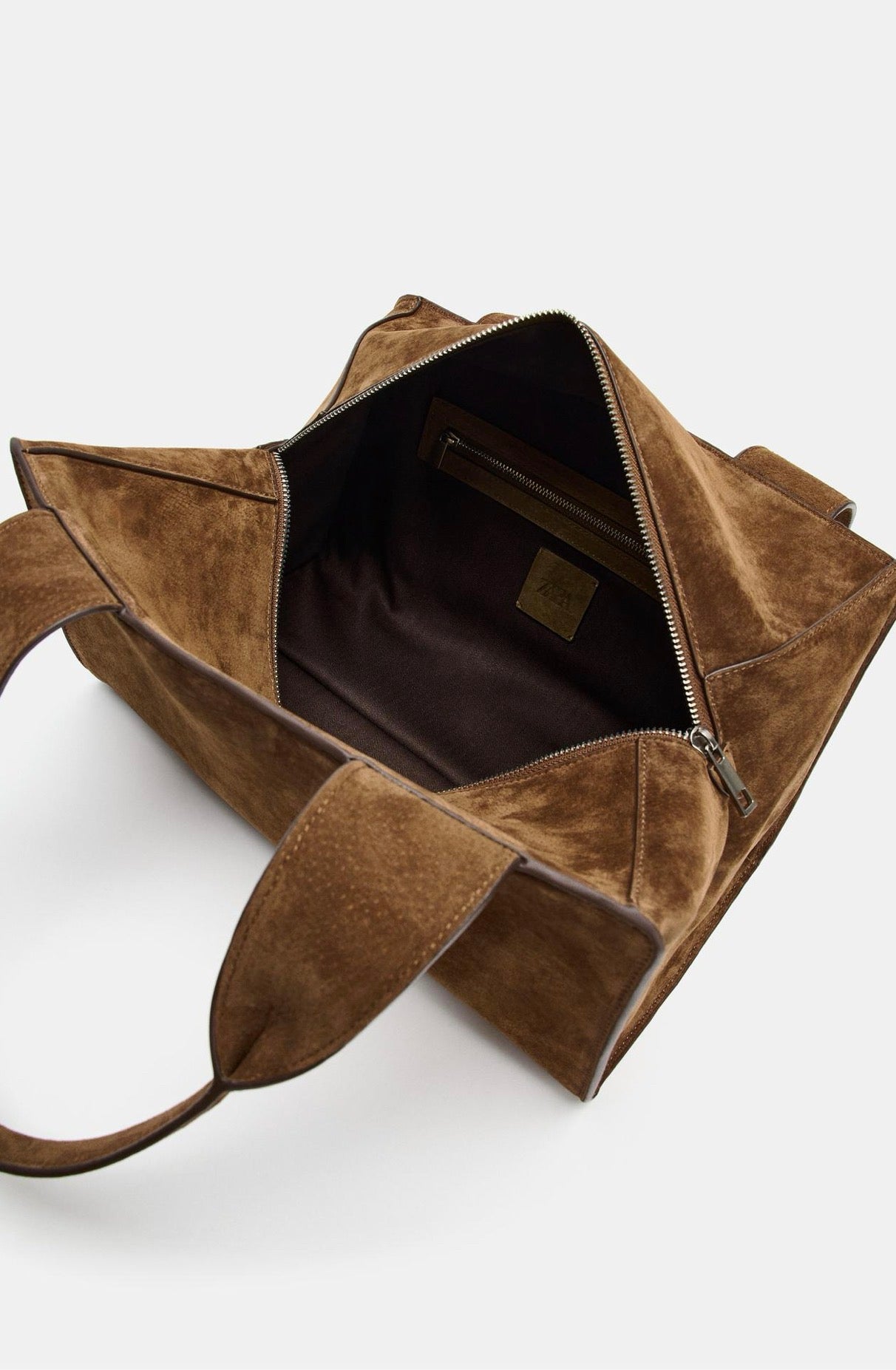 ZARA Double Handle Split Leather Bag