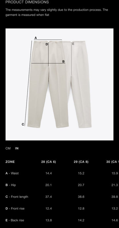 ZARA Z1975 High Rise Button Cropped Culotte Jeans