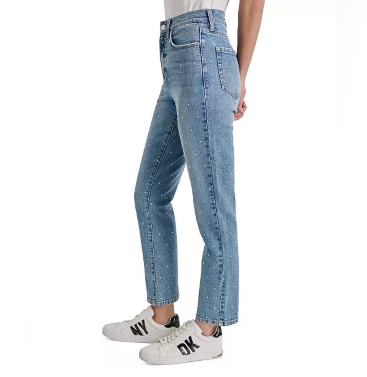 DKNY High Rise Straight Fit
Embellished Jeans