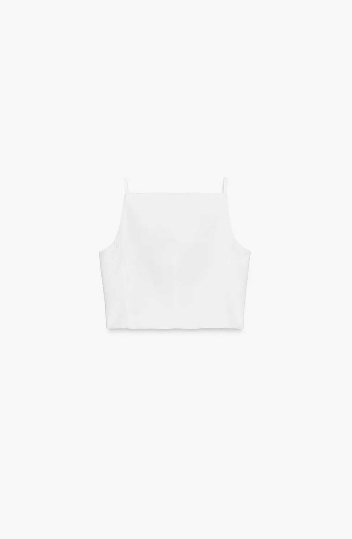 ZARA Strappy Linen Blend Crop Vest