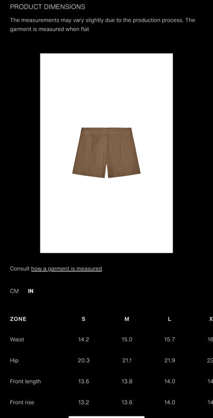 ZARA Linen Pleated Shorts