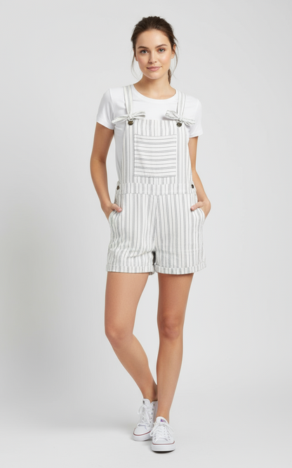 PATRONS OF PEACE Striped Shortalls