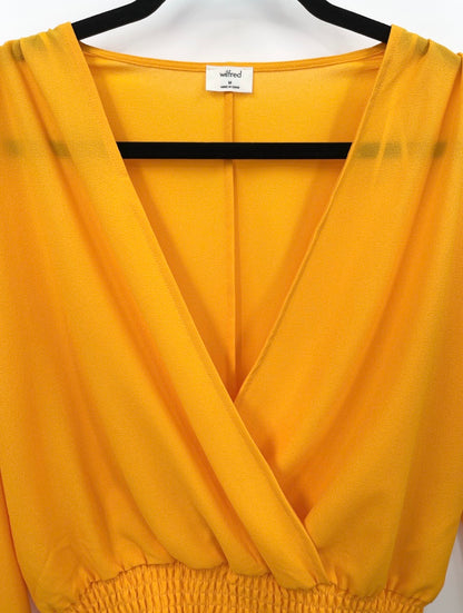 Aritzia WILFRED Reign Blouse in Tuscan Sun Orange