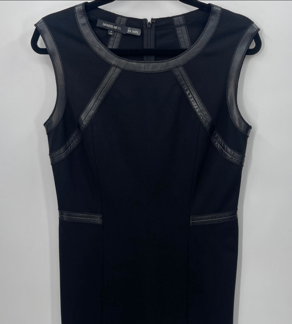 Lafayette 148 New York Amanda Dress with Leather Detail