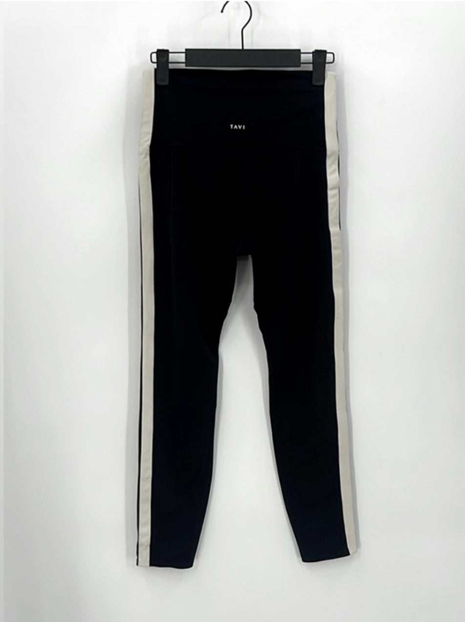 TAVISCULPT High Waisted 7/8 Stripe Leggings