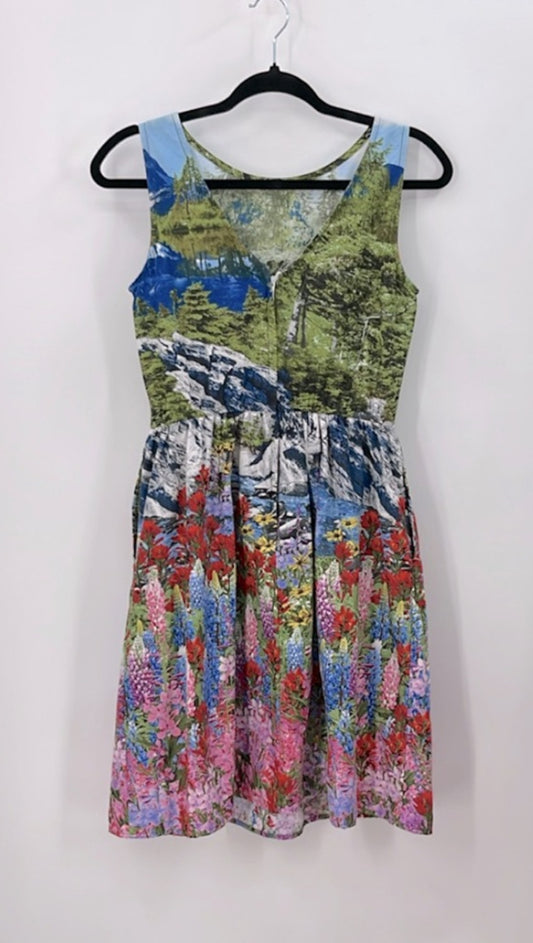 RETROLICIOUS Scenic Print Dress