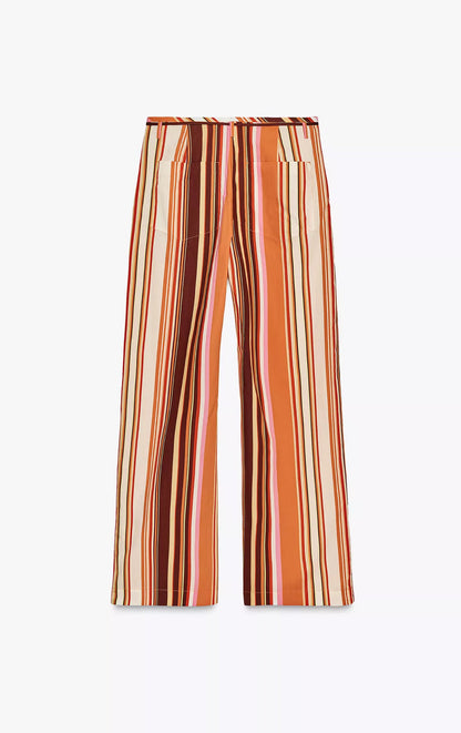 ZARA ZW Collection Striped Flare Pants