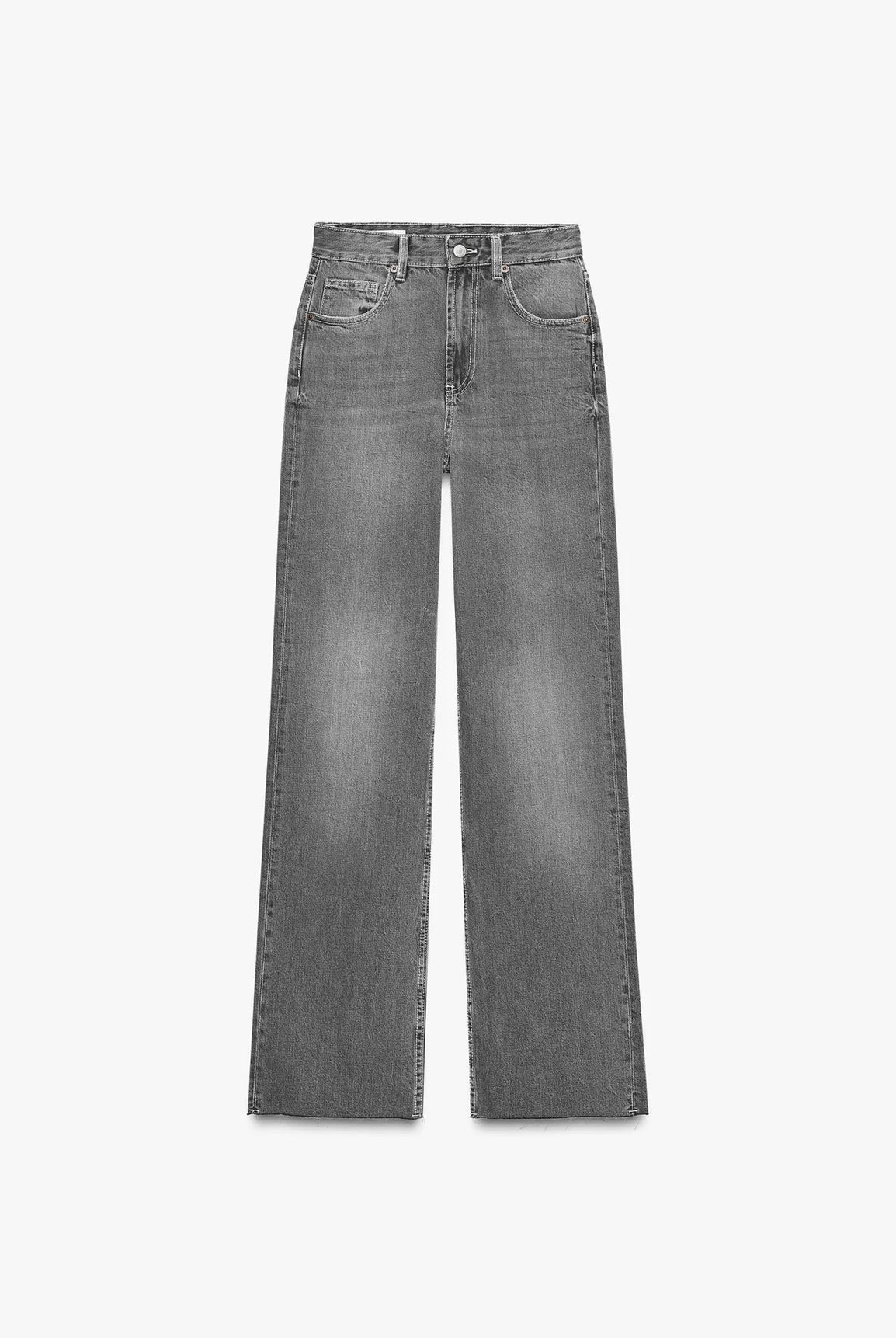 ZARA TRF High Waist Wide Leg Full Length Jeans